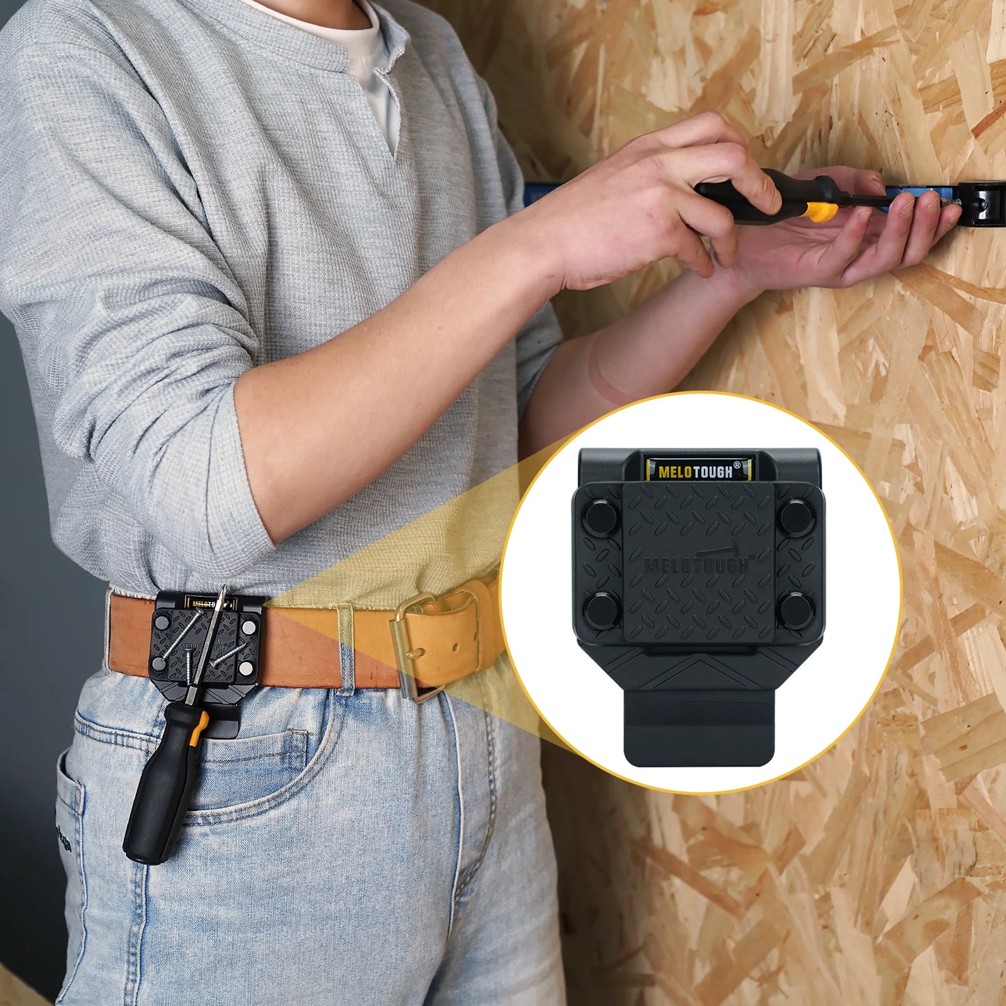 MELOTOUGH Magnetic Tool Holder, Strong Magnetic Belt Clip
