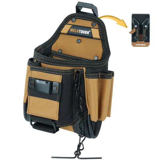 MELOTOUGH Electrician Tool Pouch Tool Belt Pouch with Belt Clip, Standalone Kickstand