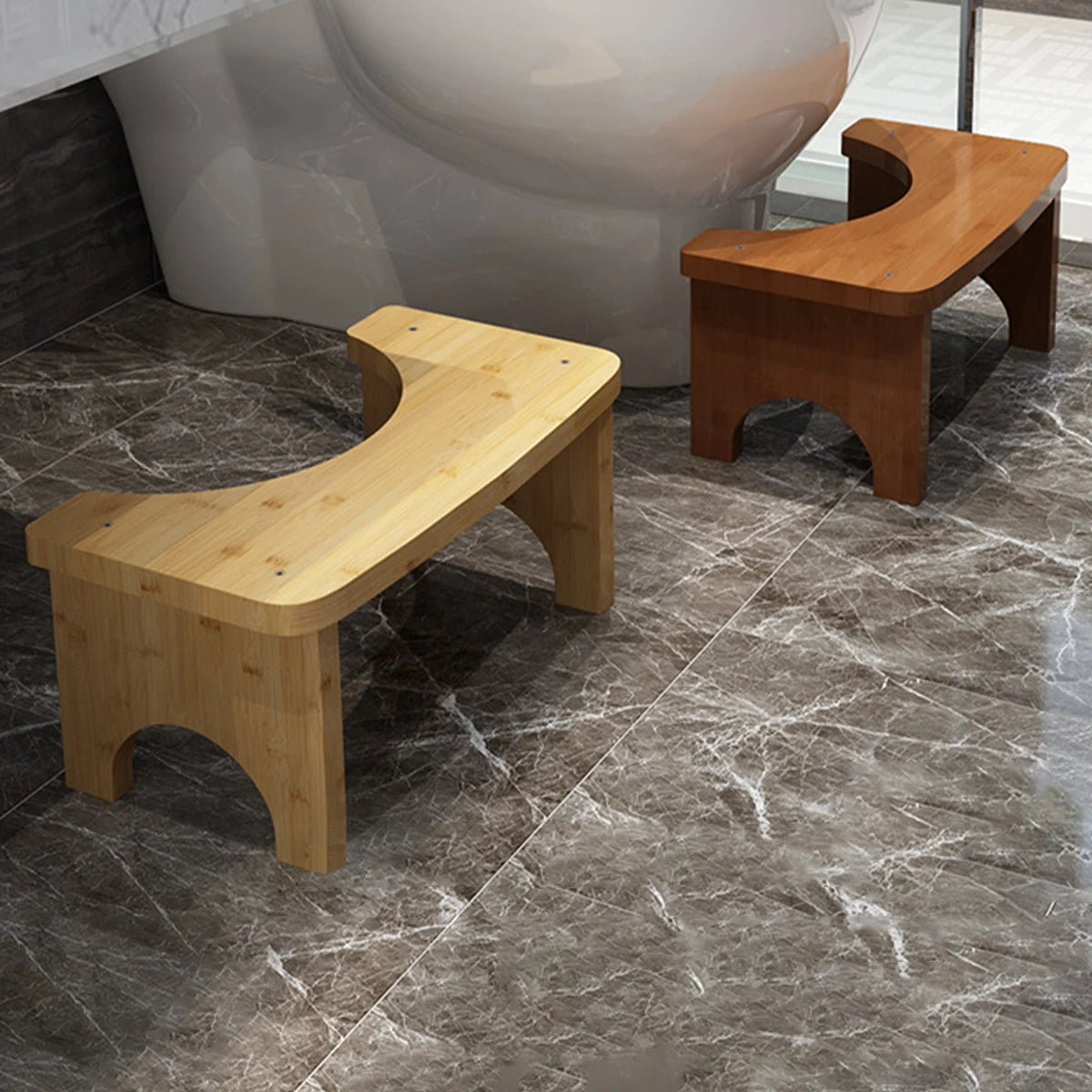 Bamboo Squatty Potty, Portable Bamboo Toilet Squat Stool