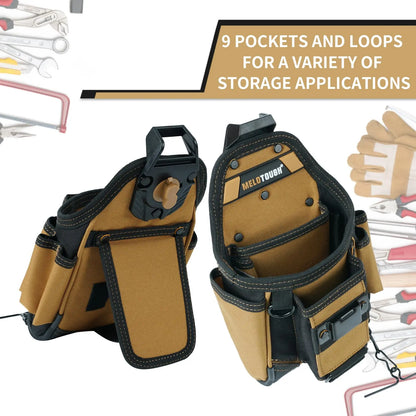MELOTOUGH Electrician Tool Pouch Tool Belt Pouch with Belt Clip, Standalone Kickstand