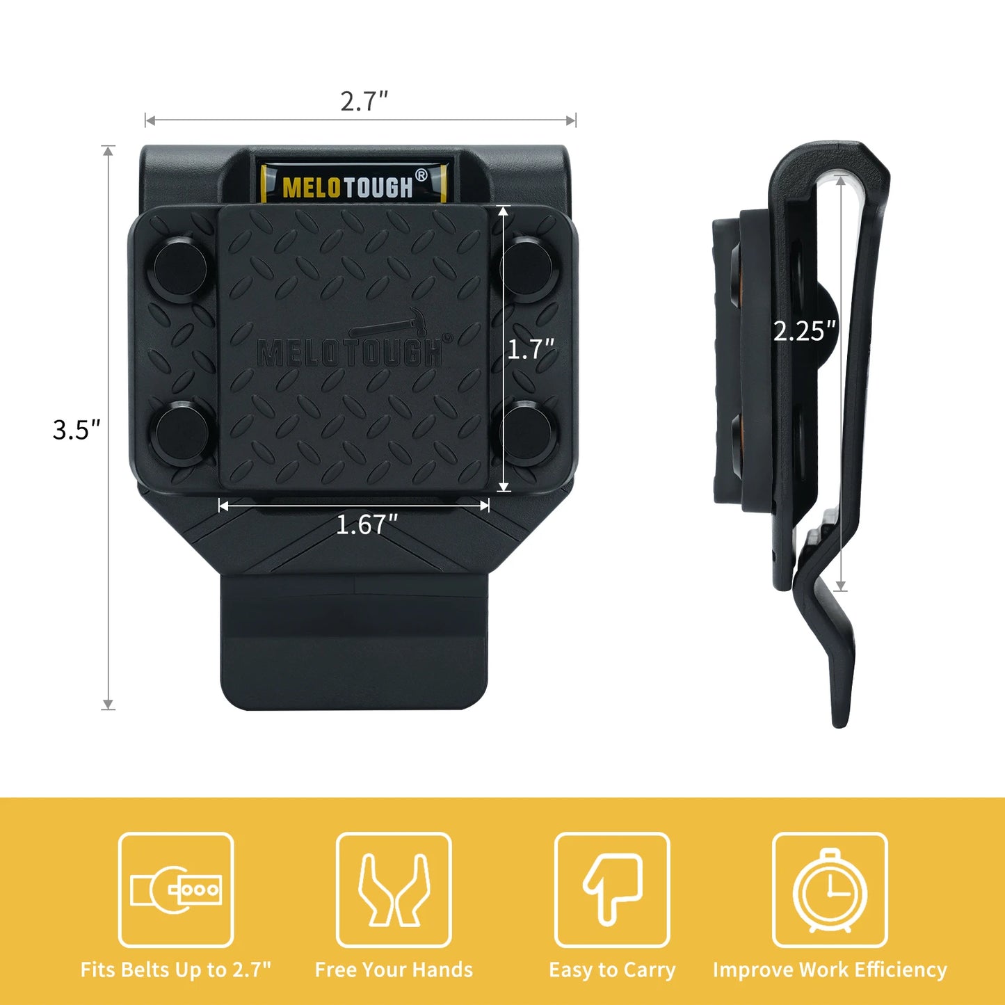 MELOTOUGH Magnetic Tool Holder, Strong Magnetic Belt Clip